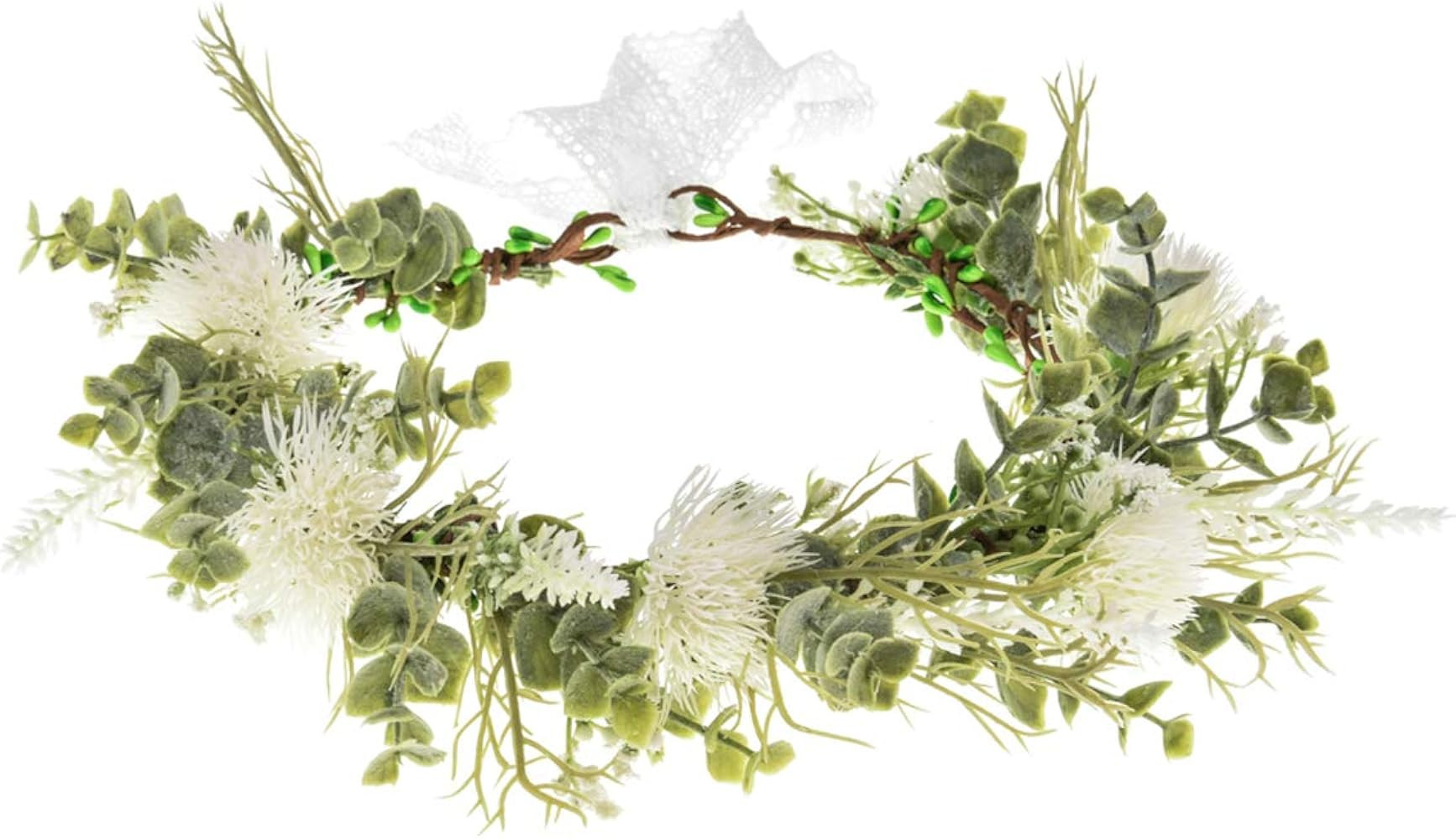 DDazzling Women Flower Headband Wreath Crown Floral Wedding Garland Wedding Festivals Photo Props | Amazon (US)