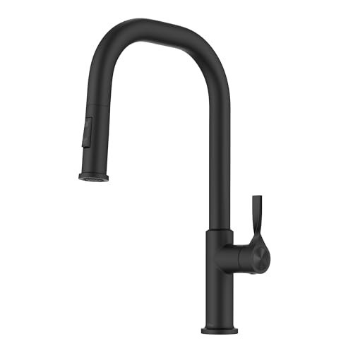 KRAUS Torak Pull Down Kitchen Faucet in Matte Black with 2 Function Sprayer, Pre-Attached Water Lines, and Mounting Hardware, KPF-2841MB | Amazon (US)