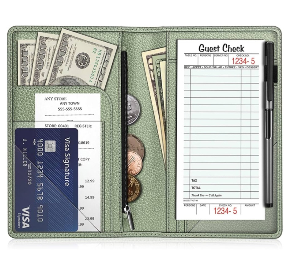 Server book for restaurant serves. Extremely convenient with so many pockets! #server #restaurantserver #waitress #serverbook #work

#LTKWorkwear #LTKMens