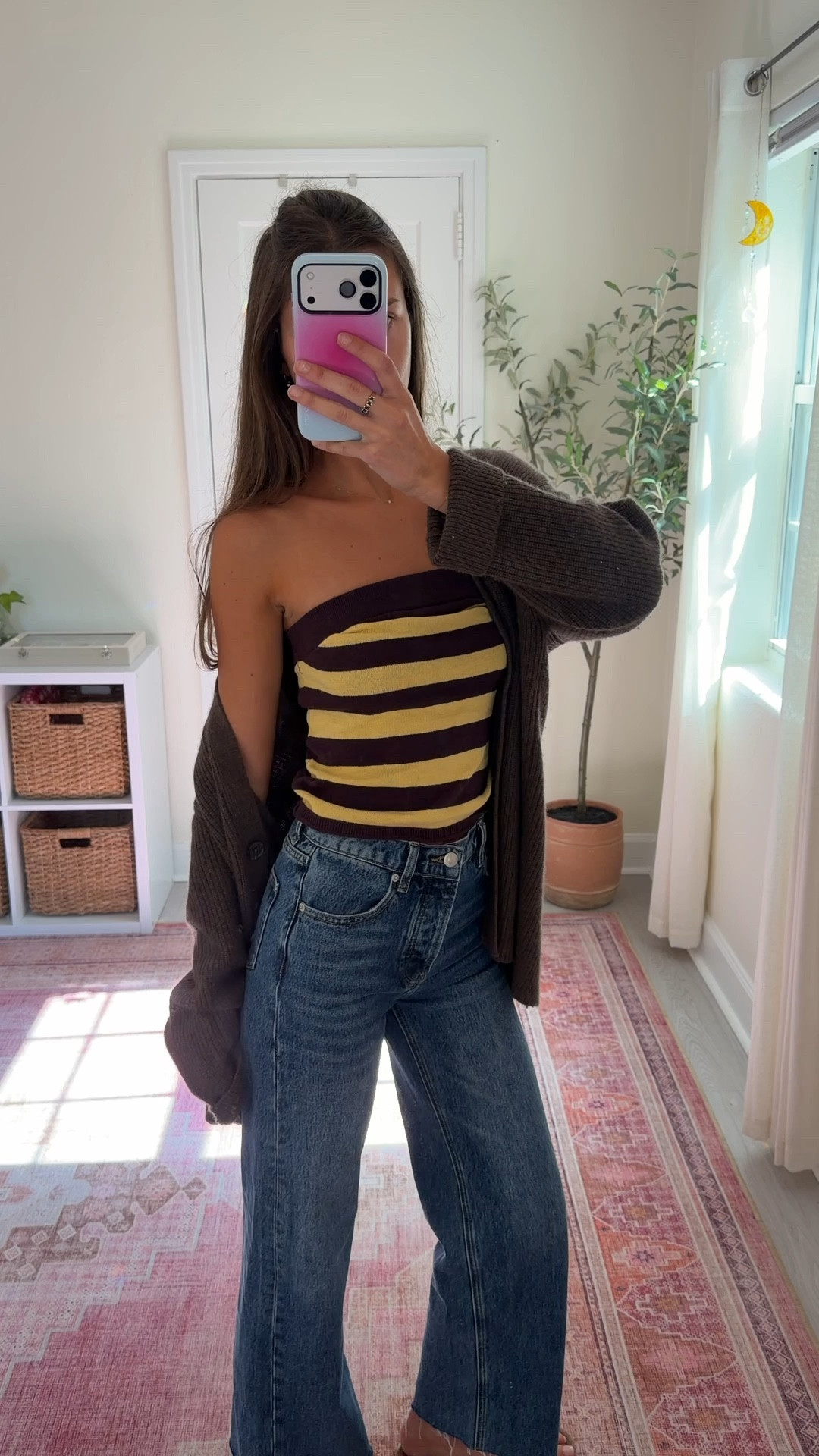 Spring outfit of the day 🌼 0 in the jeans, xs in the tube top and sweater 

#LTKootd #LTKSpringSale #LTKSeasonal