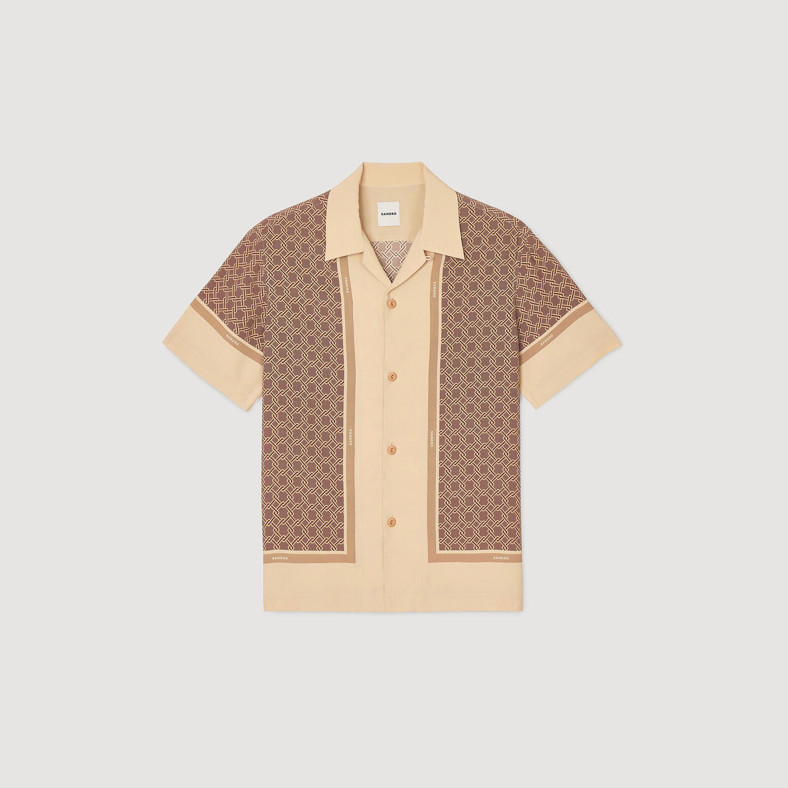 Short-sleeved patterned shirt | Sandro US | Sandro-Paris US