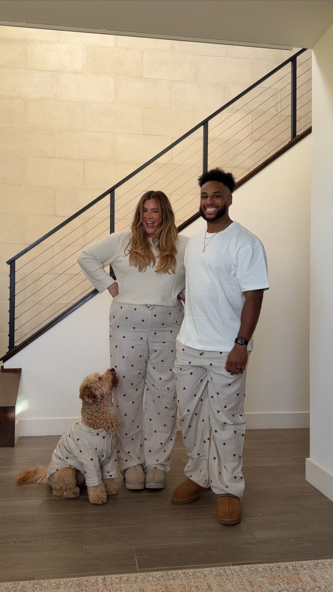 Holiday/Christmas family matching pajamas 🎄 I’m wearing an xl tall, Randy’s wearing a large talk and brucies wearing a large!

#LTKStyleTip #LTKMidsize #LTKSeasonal