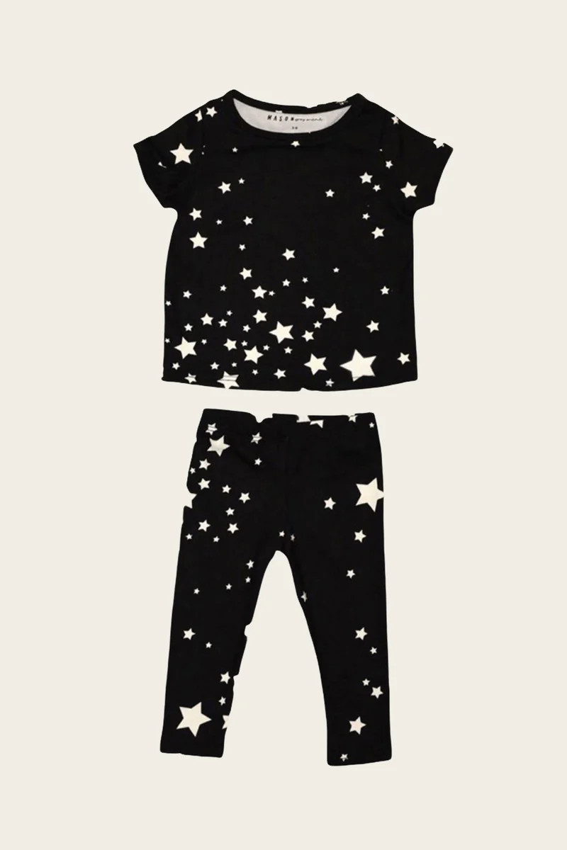 MINI T SHIRT SET | BLACK STARS | MASONgrey