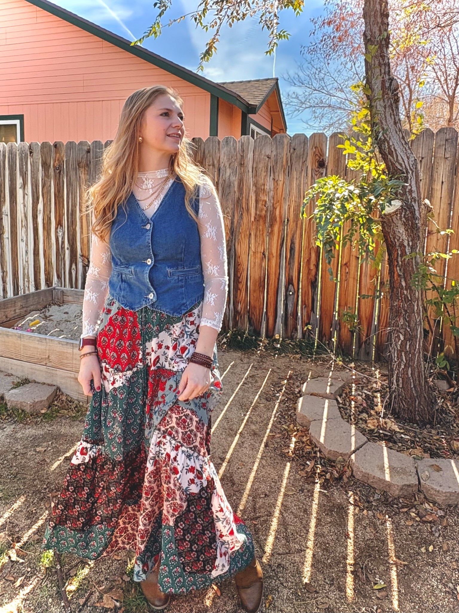 Completely obsessed with this Amazon fit for Thanksgiving! 🍁🍂💃
This skirt is perfect length, adjustable length, and even has pockets. 
Also LOVES THIS VEST! Size up one for chest size. 
My lace mess top is the cutest pattern! 
TTS fitted. Size up if you want a looser fit. 

#LTKWorkwear #LTKHoliday #LTKParties
