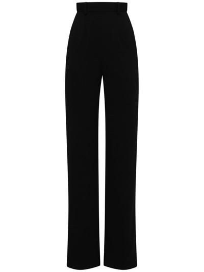 Mônot - High waist tech crepe pants w/belt - Black | Luisaviaroma | Luisaviaroma