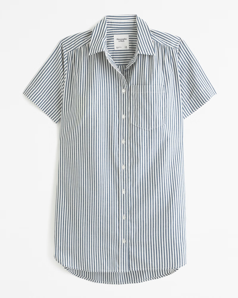Relaxed Poplin Shirt Dress | Abercrombie & Fitch (US)