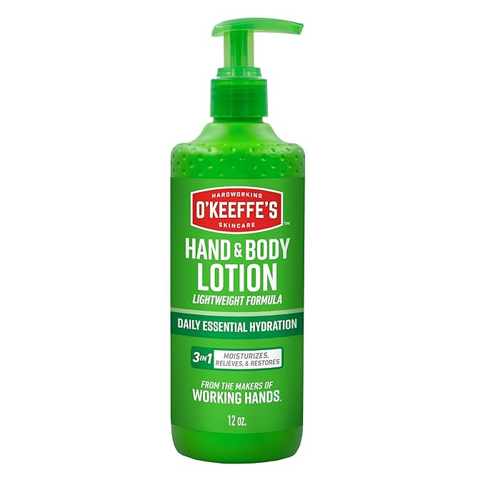 O'Keeffe's Hand and Body Lotion with Glycerin and Shea Butter - 12 oz Pump (1 Pack) - Daily Essen... | Amazon (US)