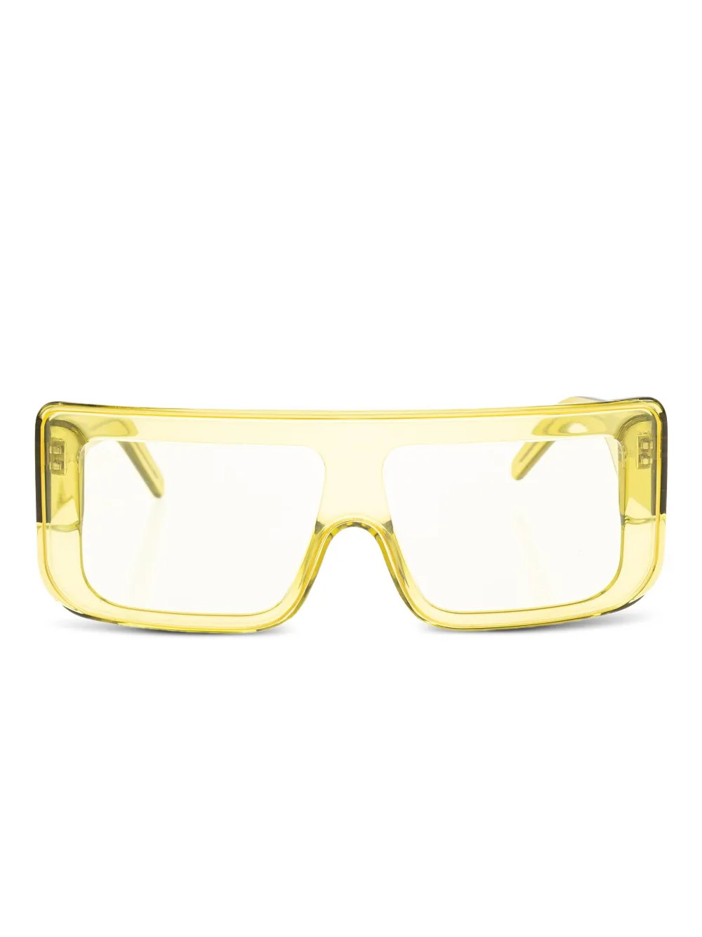 Rick Owens rectangle-frame Sunglasses | Yellow | FARFETCH | Farfetch Global
