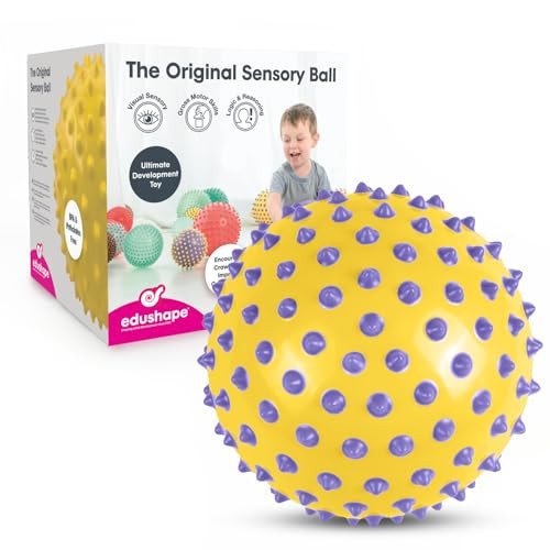 Edushape Sensory Ball for Baby and Toddlers - 7 inch Toy Encourages Sensory Engagement - Squeeze, Toss, Roll and Bounce - Develop Motor Skills With This Bright Colored Ball of Fun! - Colors May Vary (715176) | Amazon (US)
