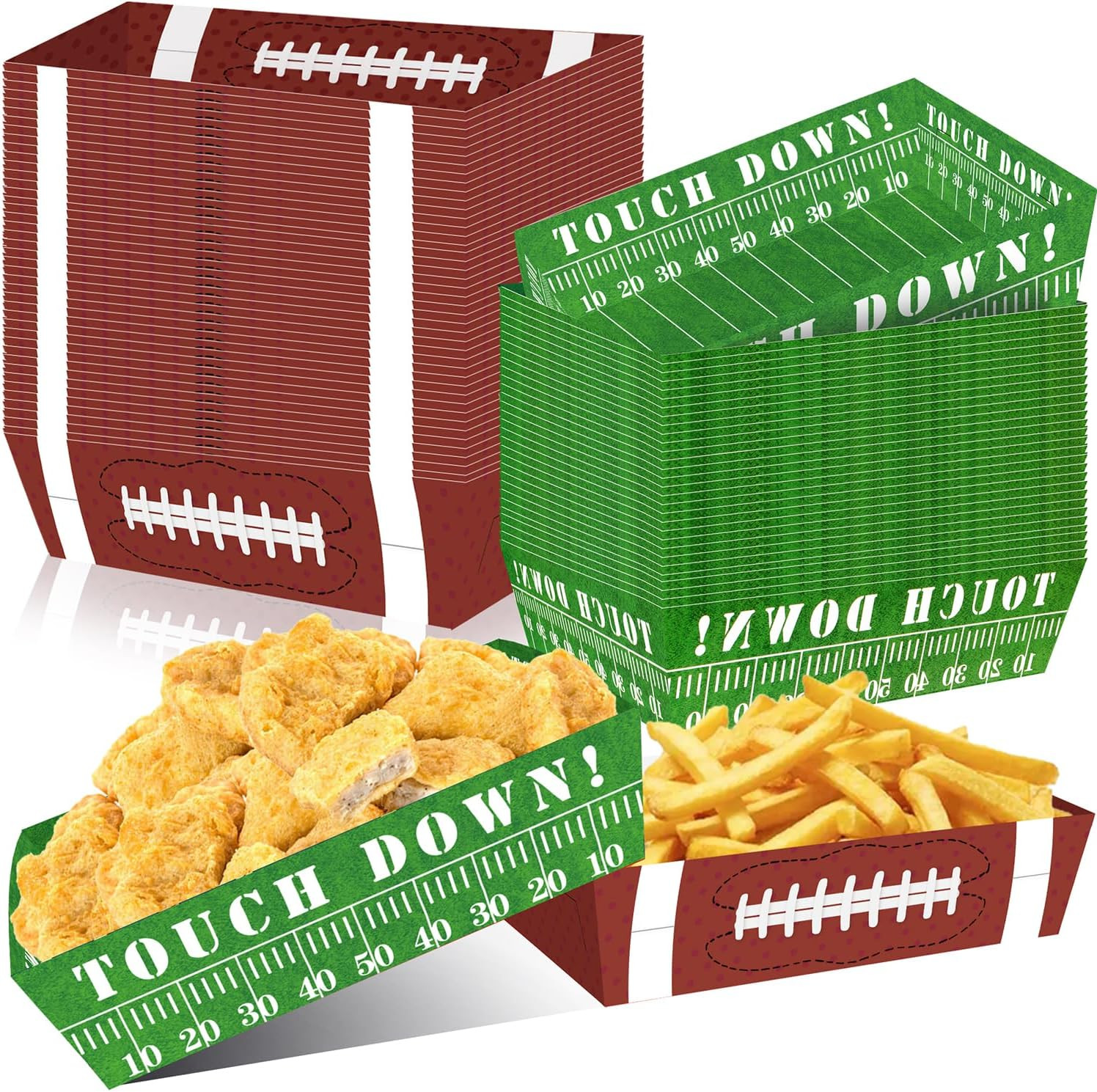 50Pcs Football Party Favors & Supplies - Paper Food Tray, Disposable Serving Boats for Football B... | Amazon (US)