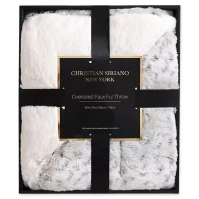 Christian Siriano NY® Leopard Faux Fur Throw Blanket | Bed Bath & Beyond | Bed Bath & Beyond