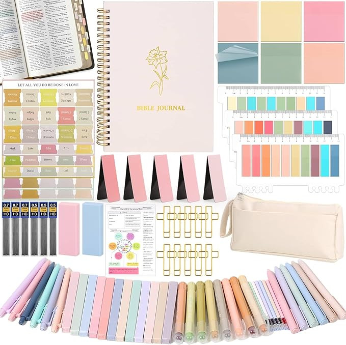 79 Pack Bible Study Supplies Journaling Kit for Women, Prayer Journal Note Taking Annotation Kit,... | Amazon (US)
