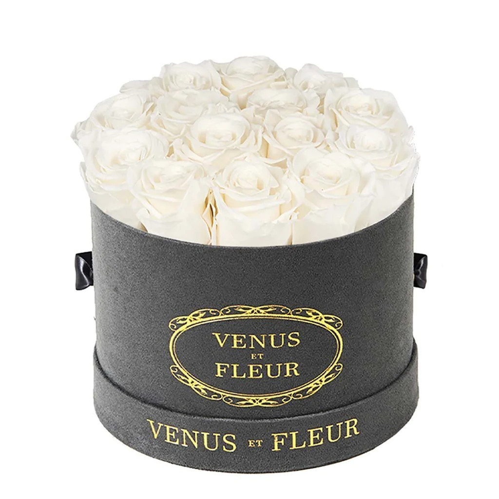 Small Round - Grey Suede with Eternity Roses | Venus ET Fleur