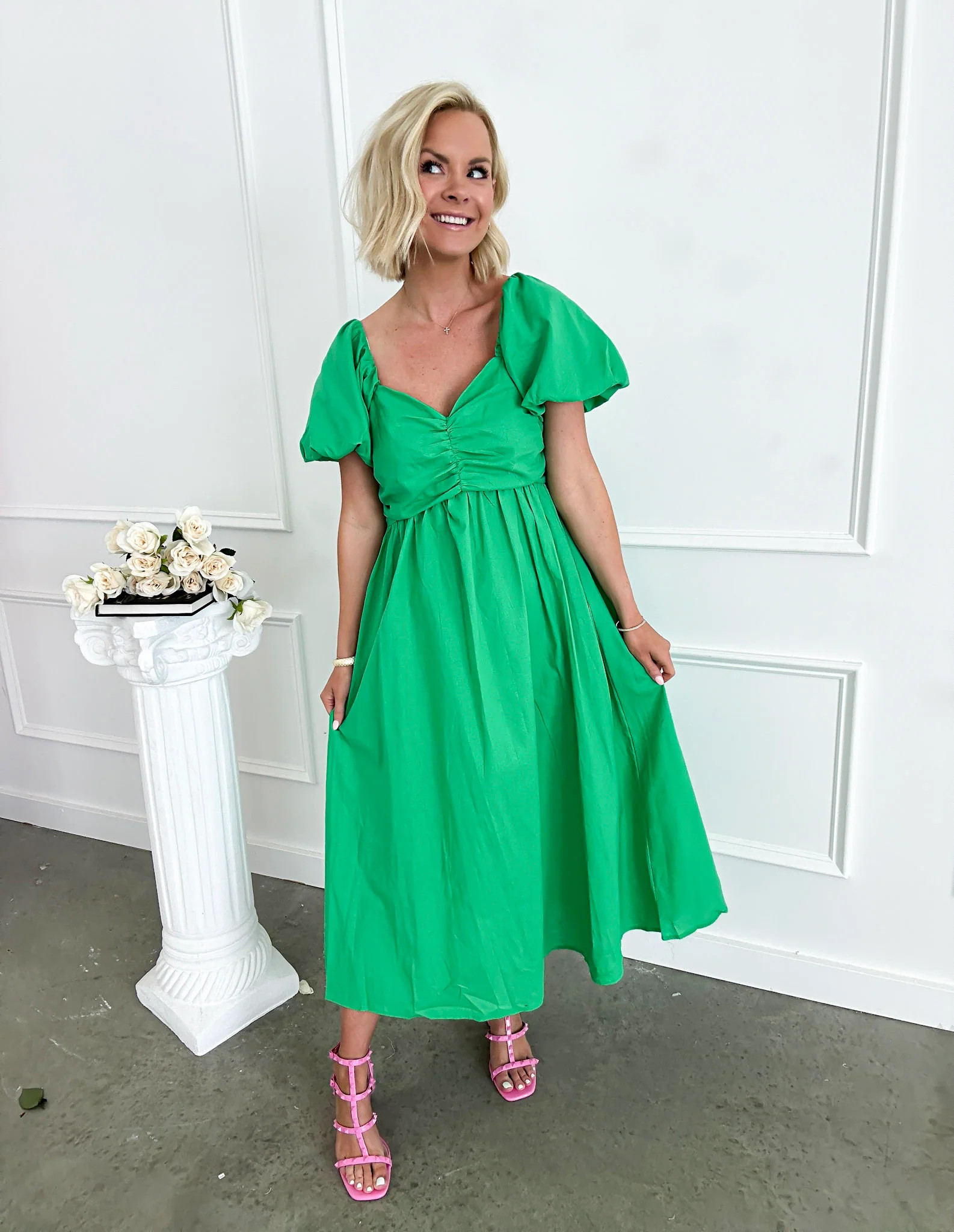 Apple Of My Eye Green Midi Dress FINAL SALE | Flourish in Frills