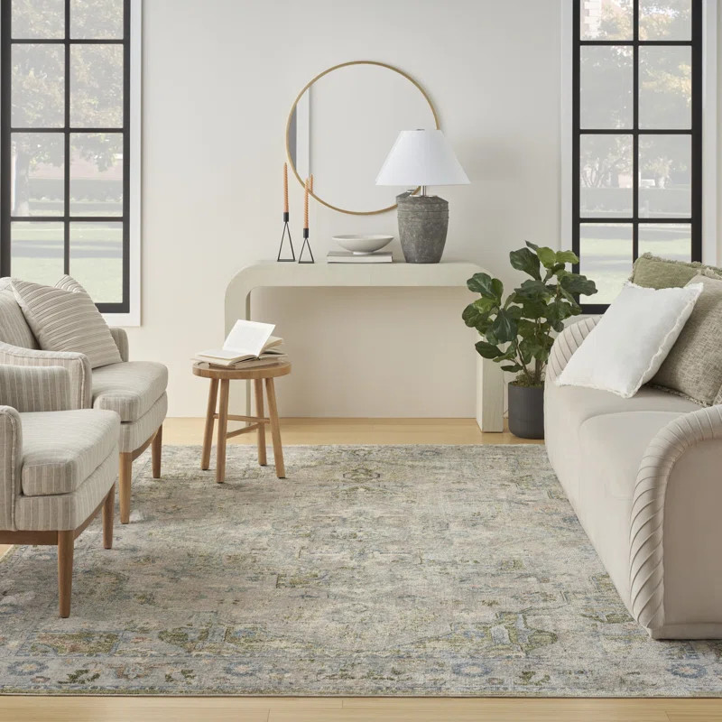 Haydel Machine Washable Area Rug in Blue | Wayfair North America