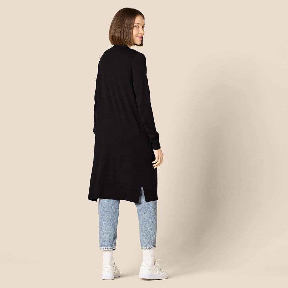 Amazon Essentials Women's Lightweight Longer Length Open-Front Long-Sleeve Cardigan Sweater | Amazon (US)