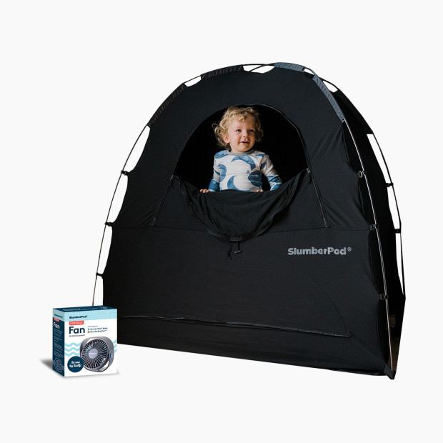 SlumberPod and Fan in Black | Polyester | Babylist