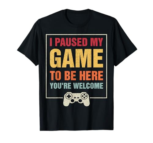 I Paused My Game To Be Here Funny Teen Boy Gifts Video Gamer T-Shirt | Amazon (US)