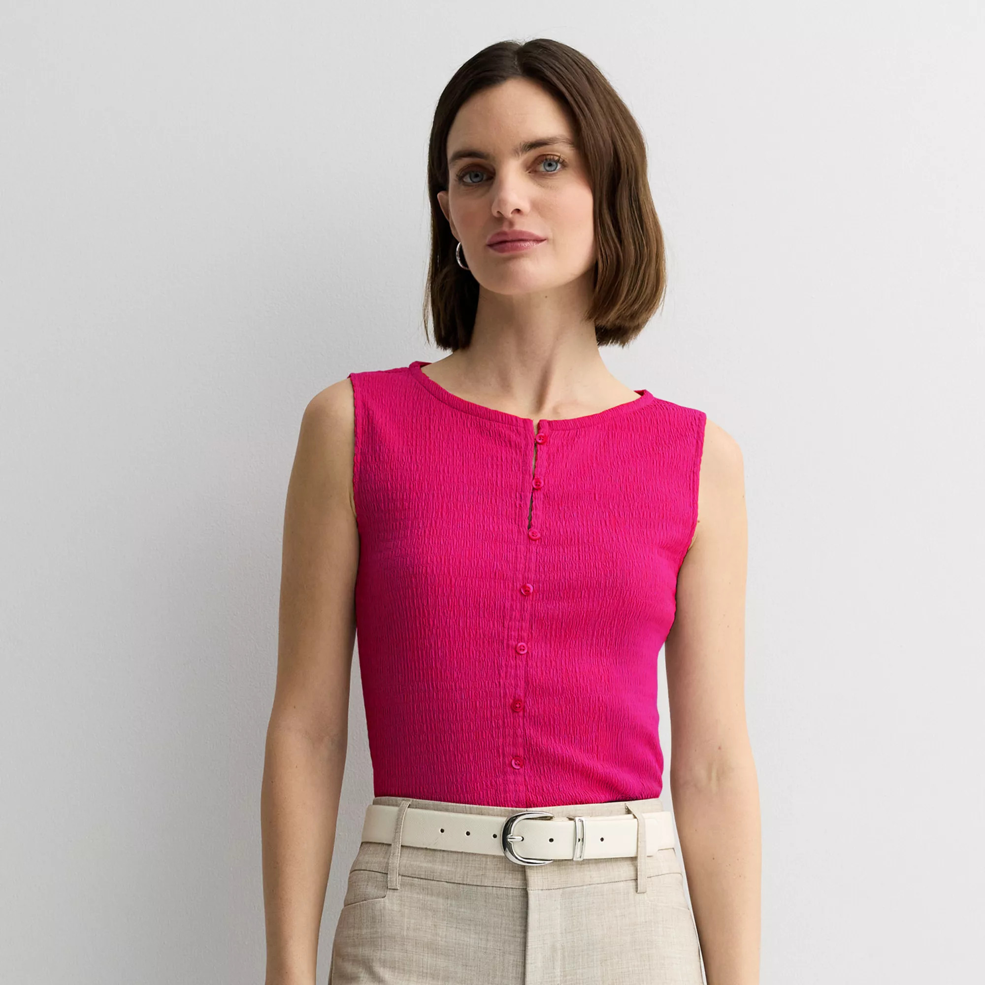 Women's Nine West Texture Button Front Cardi Tank | Kohl's