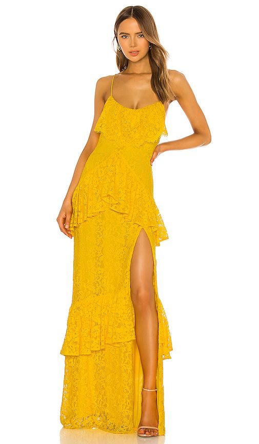 Michael Costello x REVOLVE Justine Gown in Yellow. - size S (also in XXS,XS,M,L) | Revolve Clothing (Global)