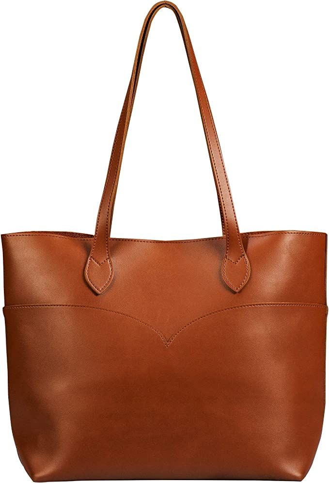 SUNLIGHT LEAVES Tote Bag For Women Vegan Leather Simple Vintage Shoulder Retro Handbag Classic A4... | Amazon (US)