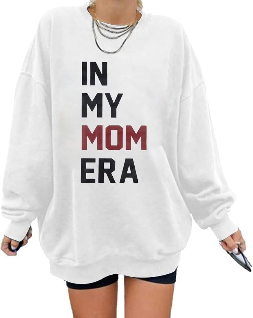LOTUCY Oversized Mama Sweatshirt Women Mama Mommy Mom Bruh Pullover Tops Casual Crewneck Loose Lo... | Amazon (US)
