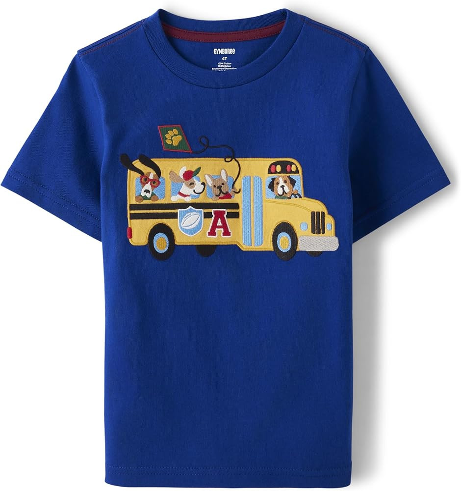Gymboree Boys' and Toddler Embroidered Graphic Short Sleeve T-Shirts | Amazon (US)