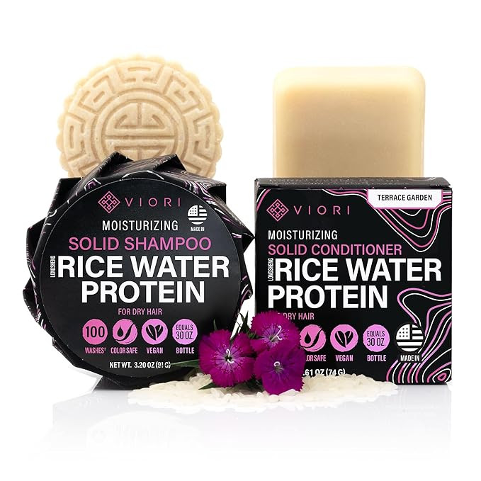 Viori Terrace Garden Shampoo and Conditioner Bar Set Made with Rice Water - Handcrafted Sulfate F... | Amazon (US)