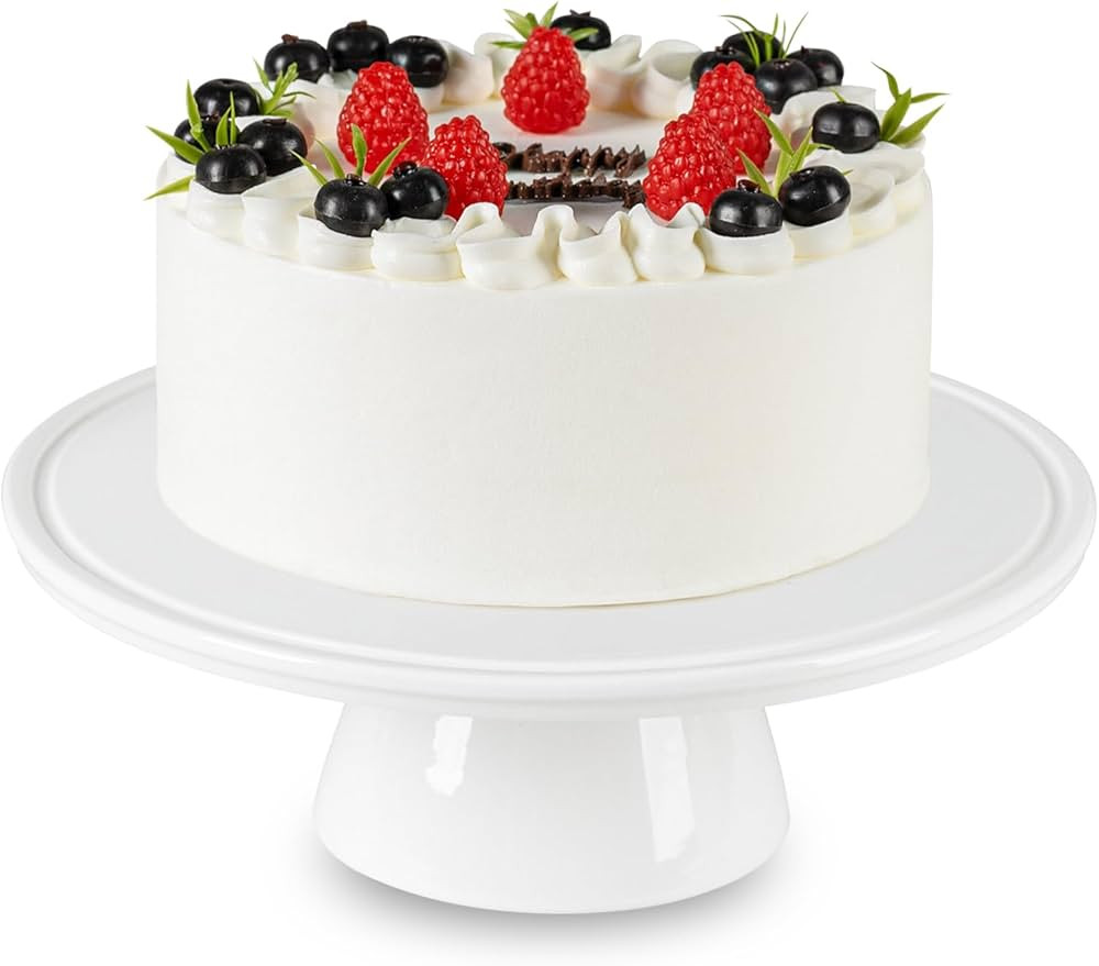 Ceramic Cake Stand, 11 inches Cake Stand for Party, Round Dessert Stand, 2 in 1 Ceramic Cake Hold... | Amazon (US)