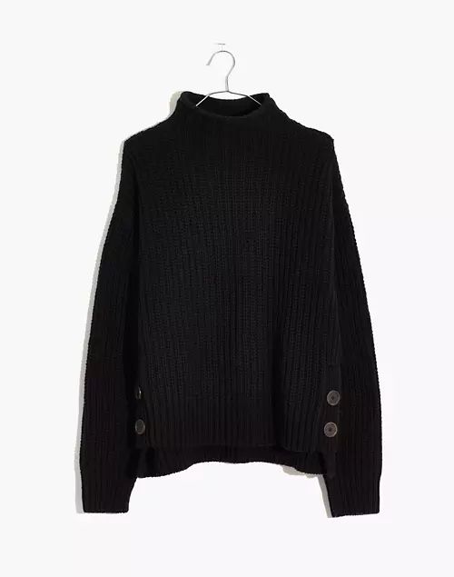 Mockneck Side-Button Pullover Sweater | Madewell