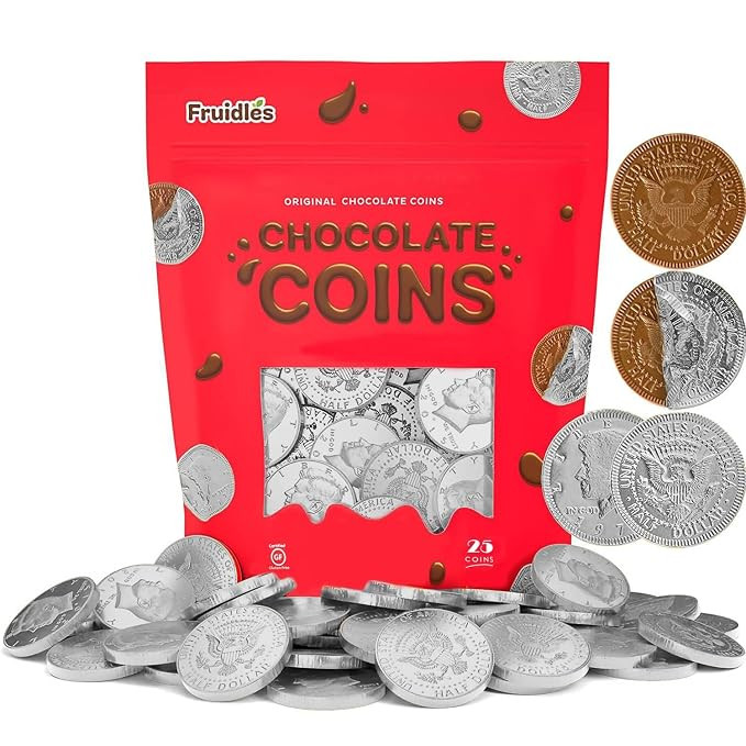 25-Pack Chocolate Coins, Dairy-Free, Dark Chocolate Hanukkah Gelt, Bittersweet Coins Made in Isra... | Amazon (US)