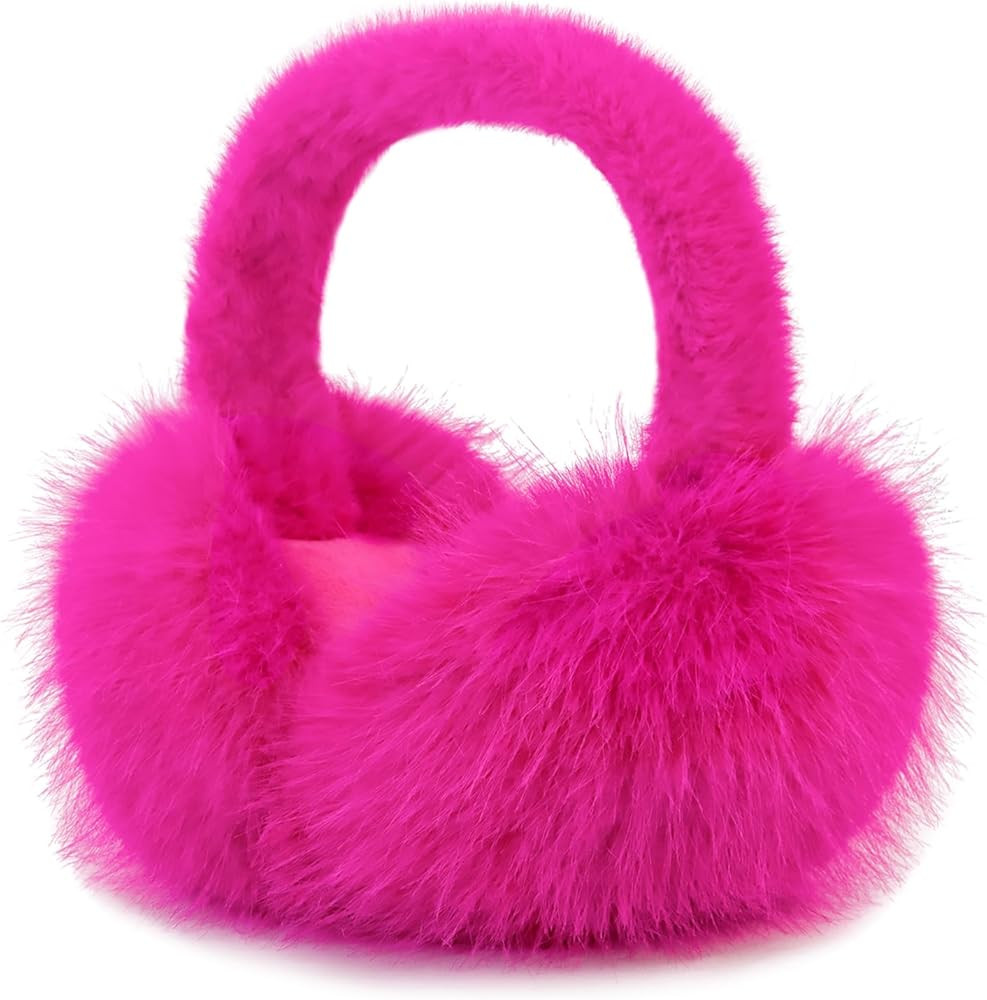RUIKUNA Women Winter Ear Muffs Fluffy Faux Fur Earmuffs Foldable Ear Warmer Girls Soft Ear Covers | Amazon (US)