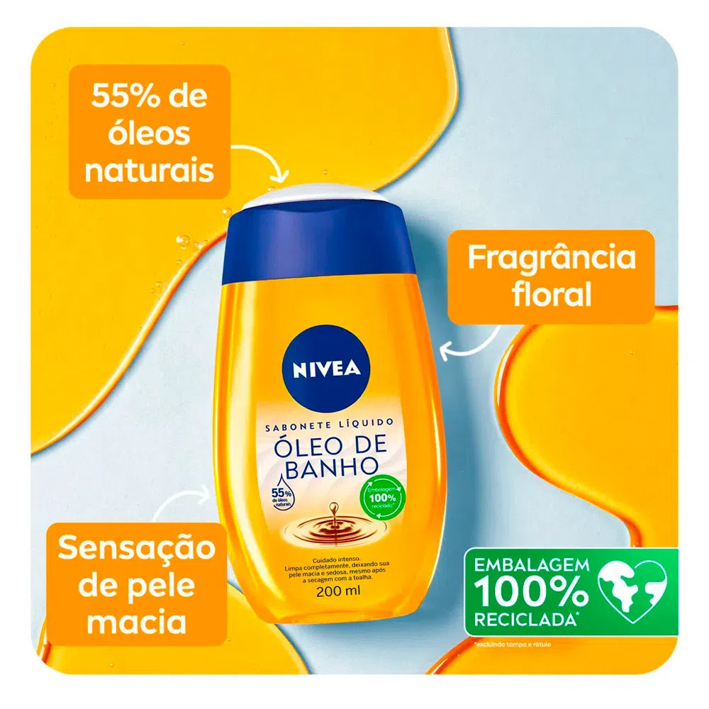 Sabonete Líquido Nivea Natural Oil 200ml - Lojas REDE: A Maior Rede de Cosméticos do Brasil! | LOJAS REDE (BR)