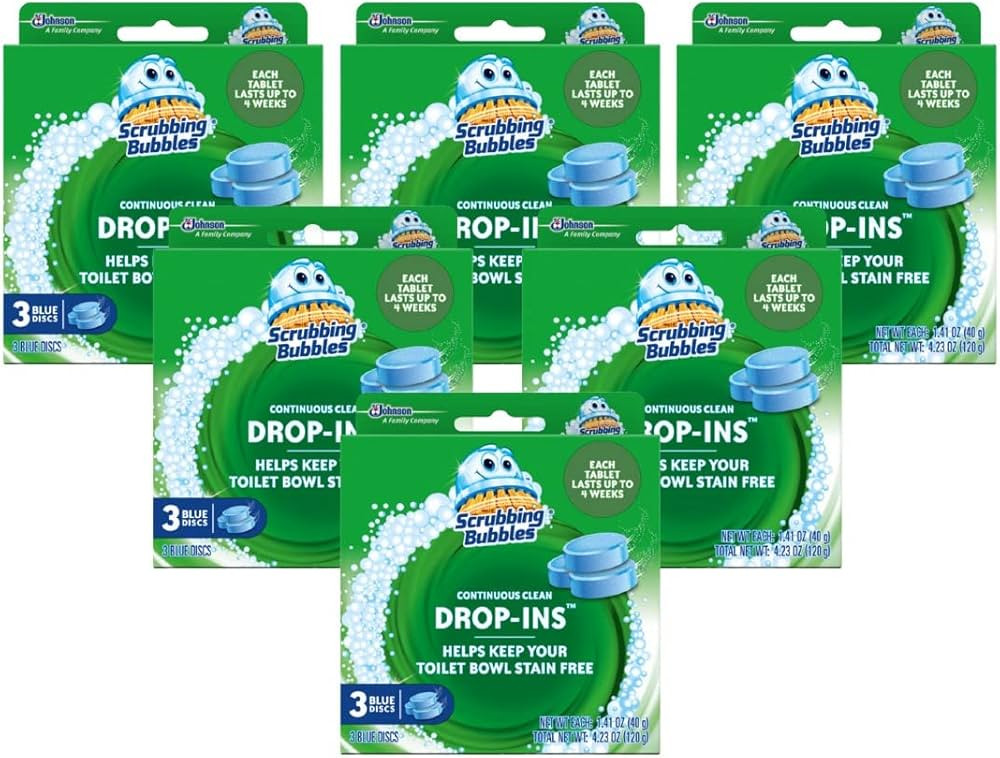 Scrubbing Bubbles Continuous Clean Toilet Drop-Ins, Automatic Blue Toilet Bowl Cleaner, Septic-Sa... | Amazon (US)