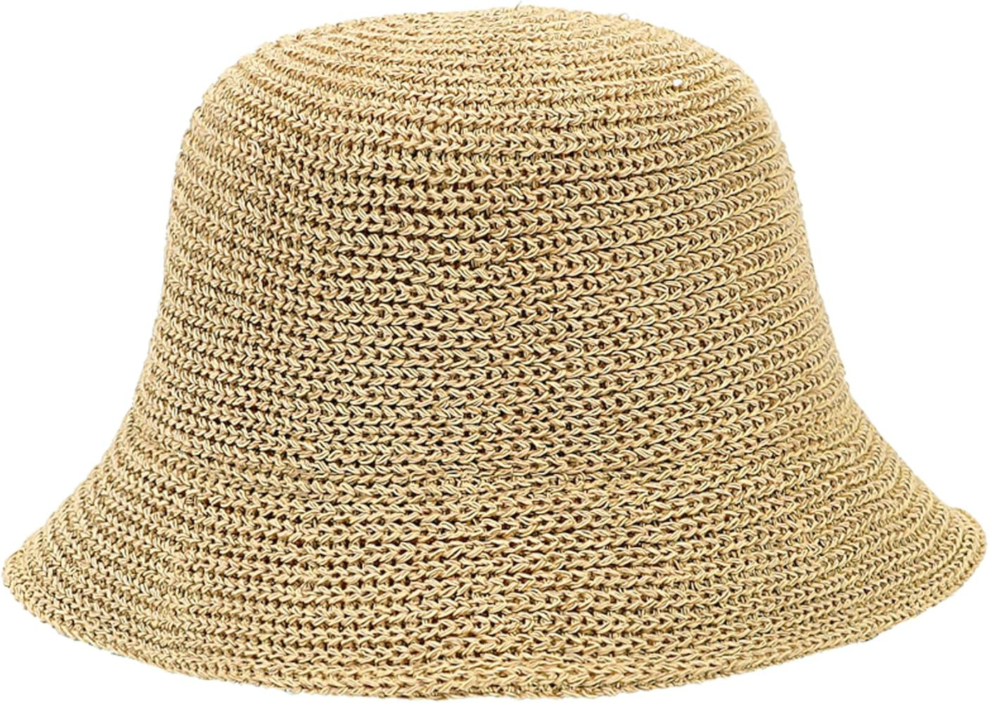 Women Mesh Woven Bucket Hat, Crochet Bucket Hat for Women Beach Hat, Trendy Sun Hat Packable Fold... | Amazon (US)