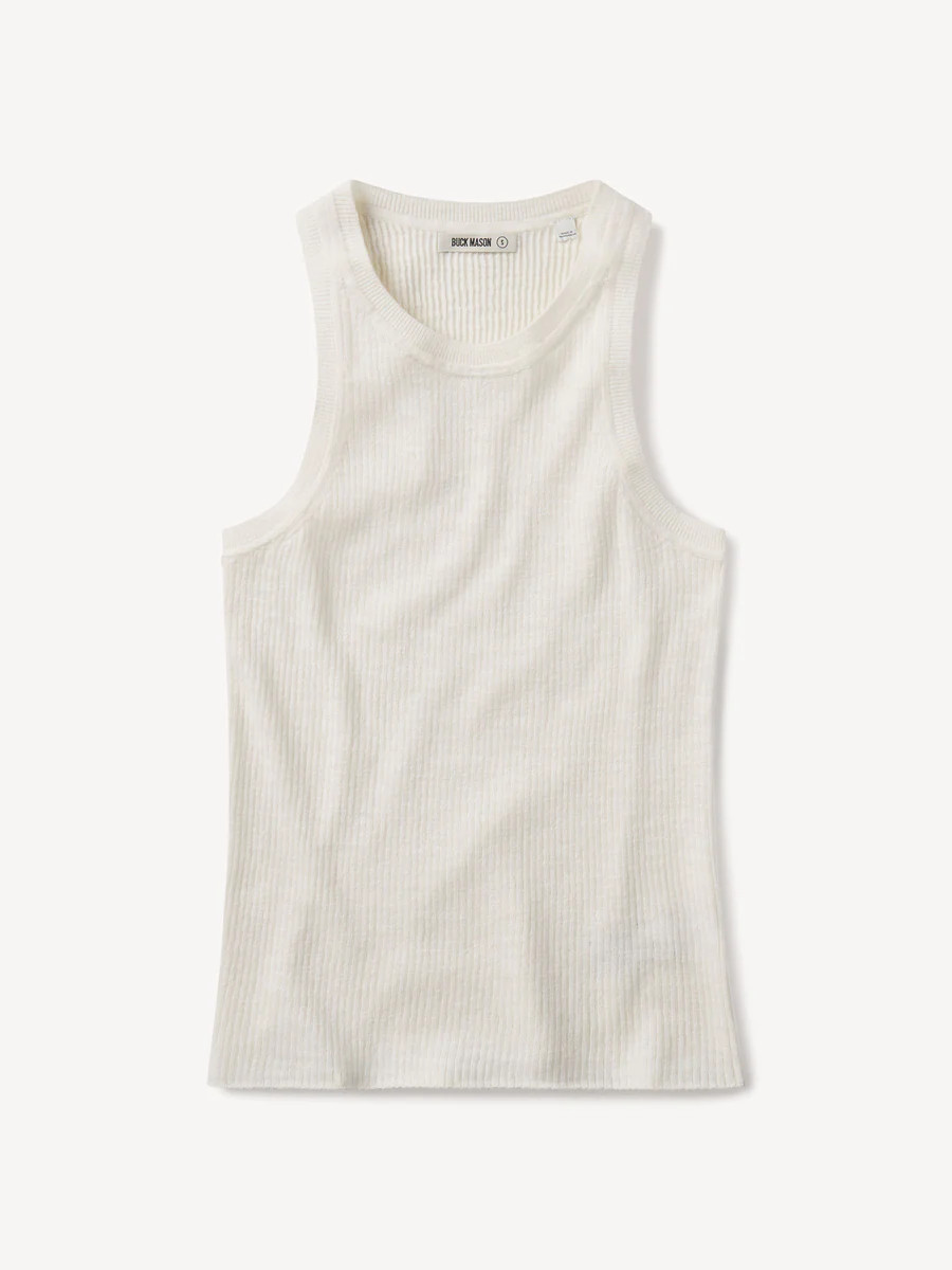 Soft White Coastal Linen Rib Tank - Buck Mason- Modern American Classics | Buck Mason