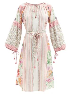 Flora floral-print cotton-khadi midi dress | D'Ascoli | MATCHESFASHION US | Matches (US)