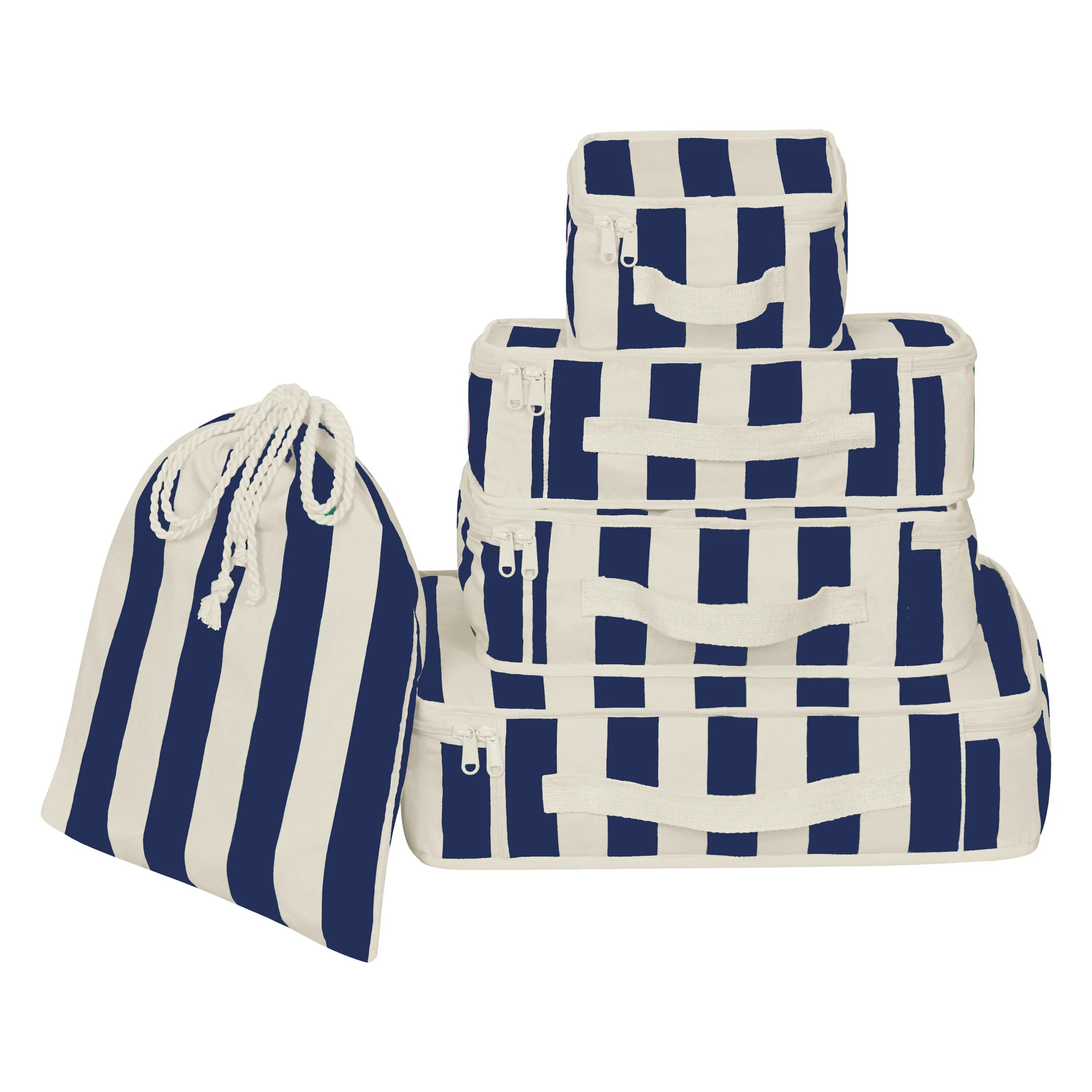 Navy Stripe Packing Cube Set | Sunshine Tienda