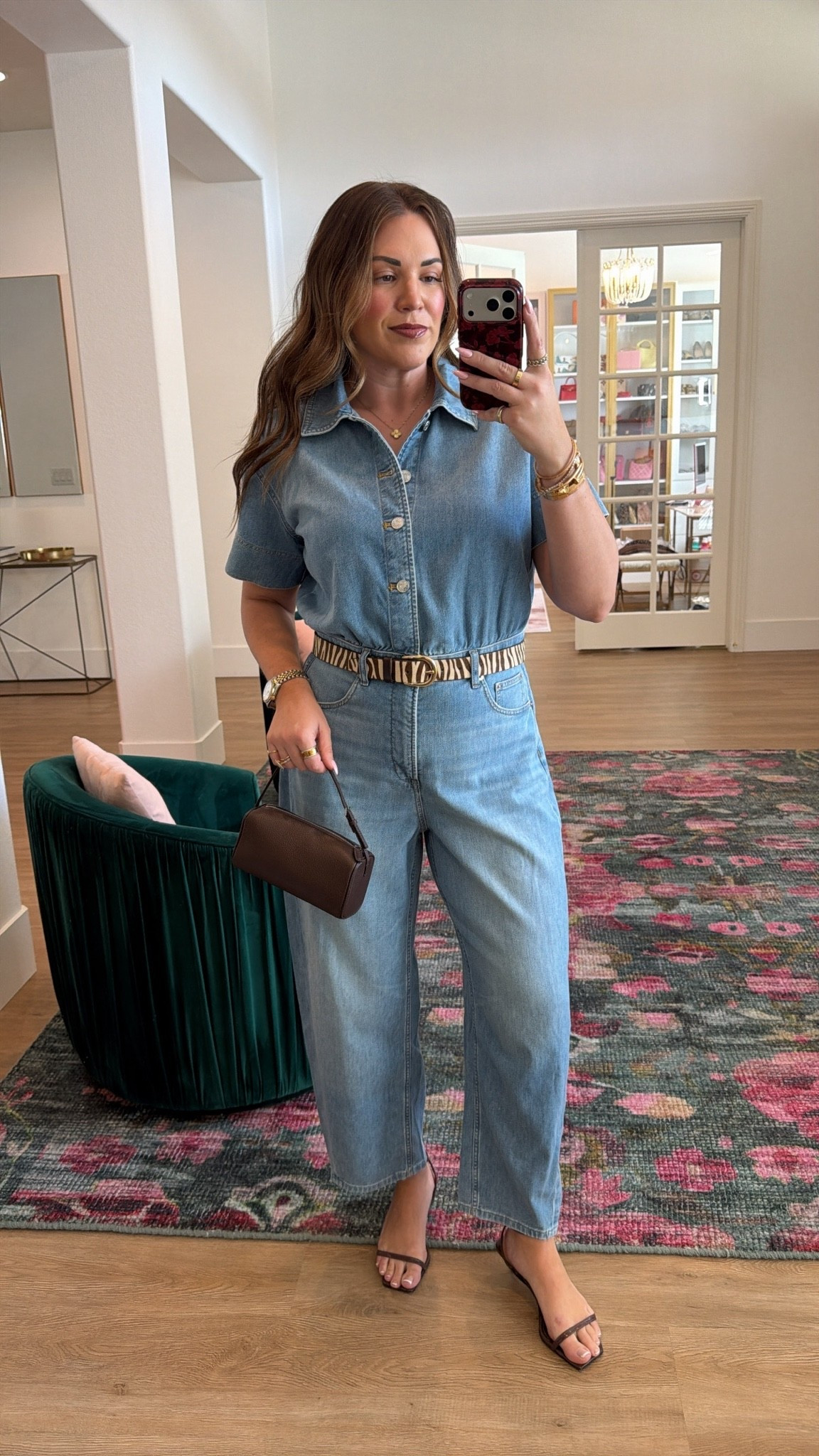 curvy midsize pre-fall outfit! wearing size medium in barrel denim jumpsuit. so soft and comfy! use code SASSYREDXSPANX for 15% off 😍

#LTKSeasonal #LTKMidsize