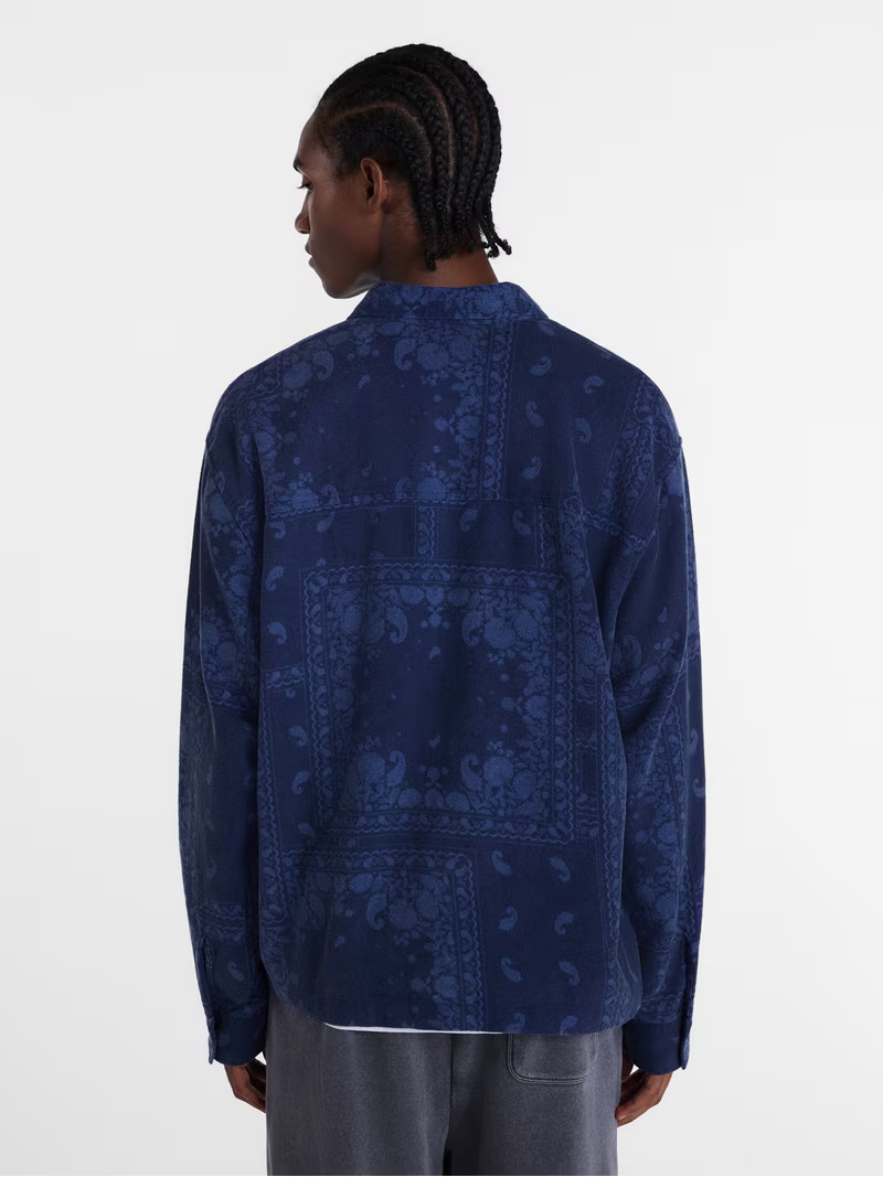 No Boundaries Cotton Boxy Cropped Fit Bandana Print Flannel Shirt with Long Sleeves, Men's XS-4XL... | Walmart (US)