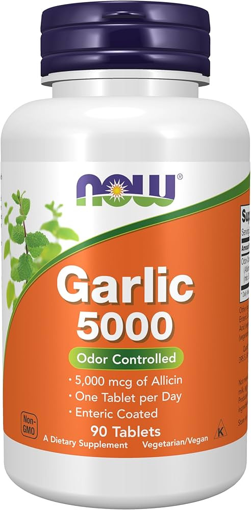 NOW Foods Supplements, Garlic 5,000 (Allium sativum), Enteric Coated, Odor Controlled, 90 Tablets | Amazon (US)