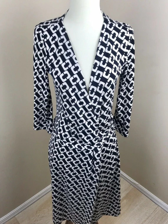 Vintage Diane von Furstenberg Checkered Wrap Dress | Etsy | Etsy (US)