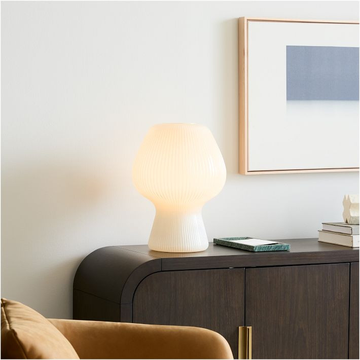 Ribbed Glass Table Lamp (9"–18") | West Elm (US)
