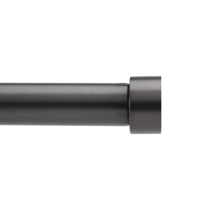 Umbra Cappa 66-in to 120-in Brushed Black Steel Single Curtain Rod Lowes.com | Lowe's