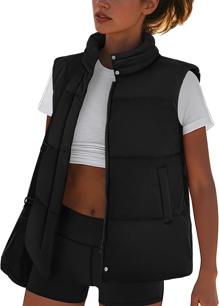 Zeagoo Puffer Vest Women Lightweight Fall Sleeveless Jackets Zip Up Puffy Outerwear Quilted Gilet... | Amazon (US)