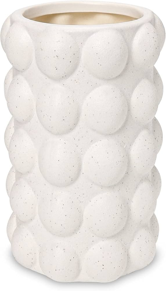 6.5" Ceramic White Vase for Decor,Bubble Flower Vase,Boho Tall Vase for Home Decor Accents,Potter... | Amazon (US)