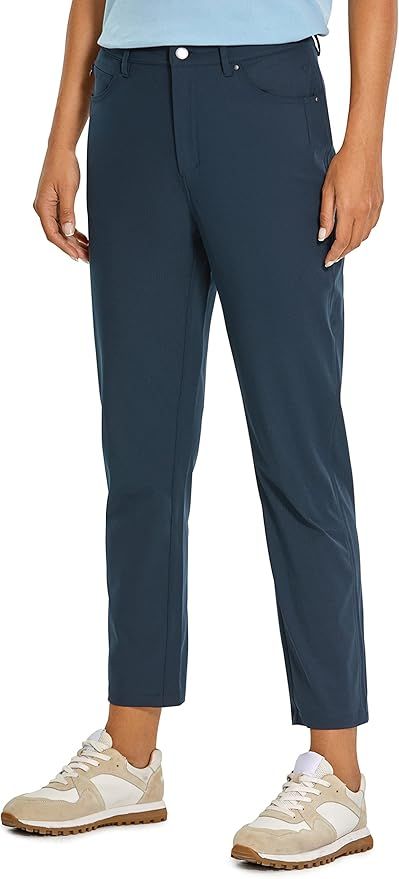 CRZ YOGA Women's High Rise Golf Pants Quick Dry Stretch Casual Straight Leg Dress Work Pants with... | Amazon (US)