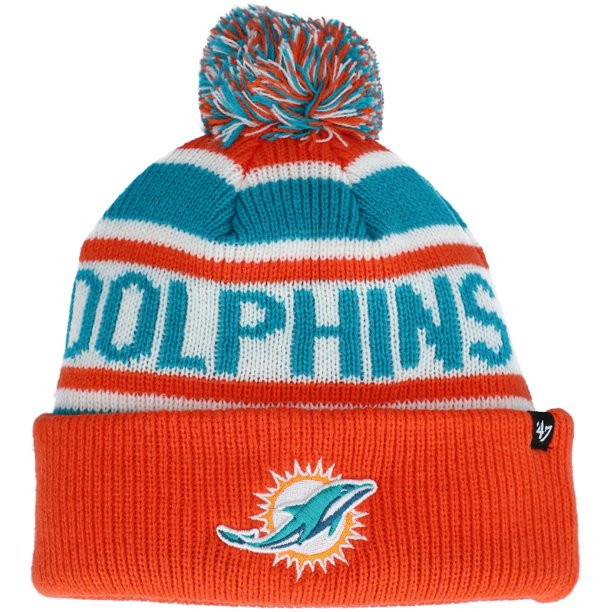 Youth '47 Aqua/Orange Miami Dolphins Hangtime Cuffed Knit Hat with Pom - OSFA - Walmart.com | Walmart (US)