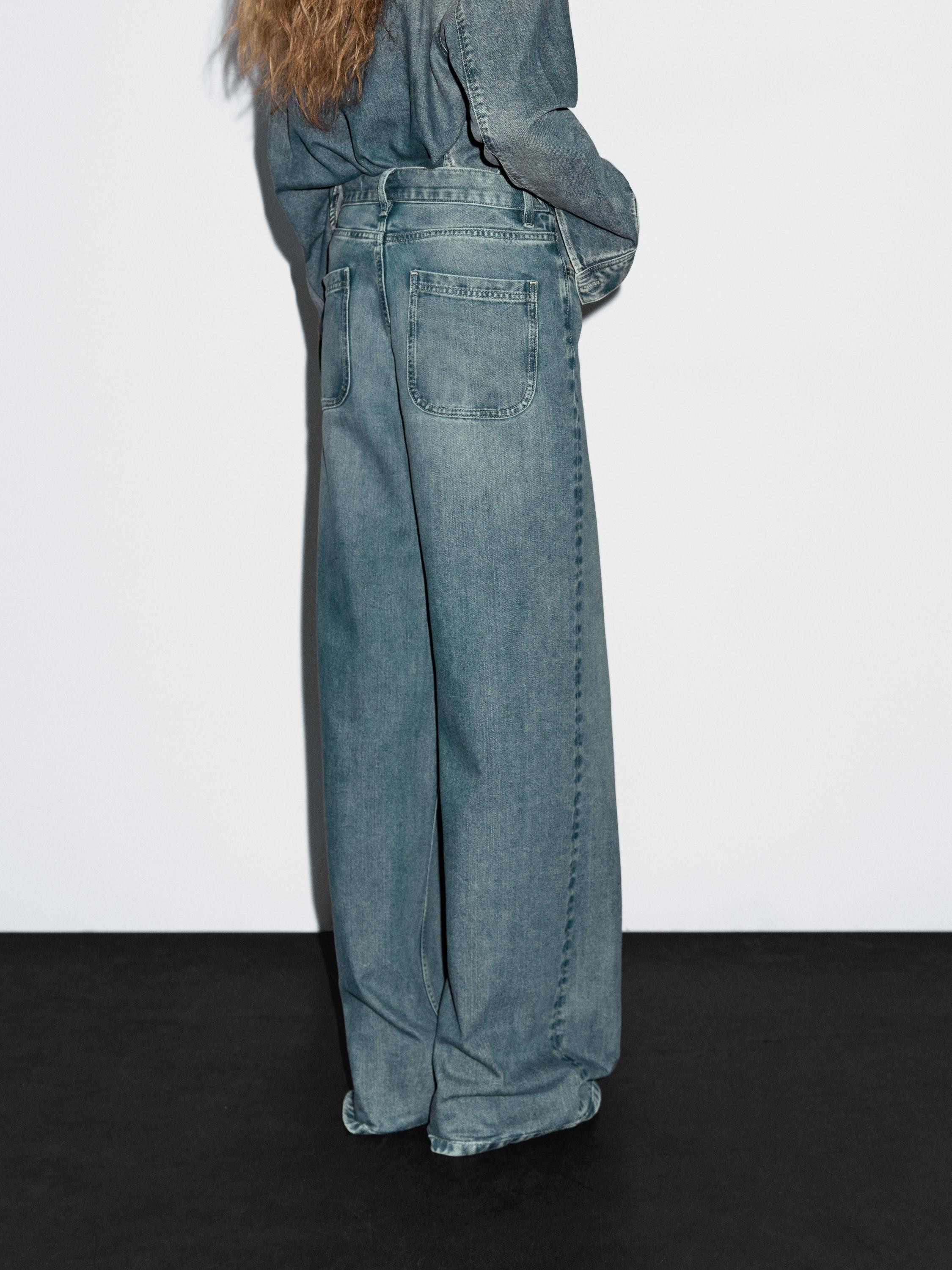 High-waist wide-leg jeans · Light Blue · Dressy | Massimo Dutti | Massimo Dutti UK