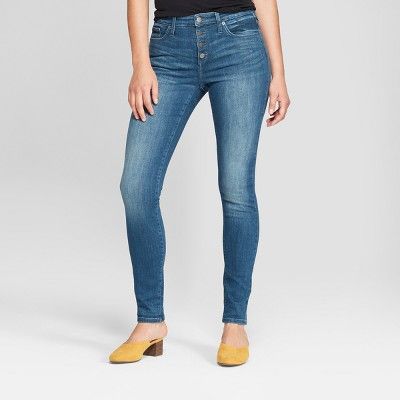 Women's High-Rise Button Fly Skinny Jeans - Universal Thread™ Dark Wash | Target